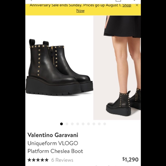 ❌SOLD❌ Valentino Garavani Rockstud VLOGO 85 Leather Platform Boots Size 39 - Picture 2 of 14